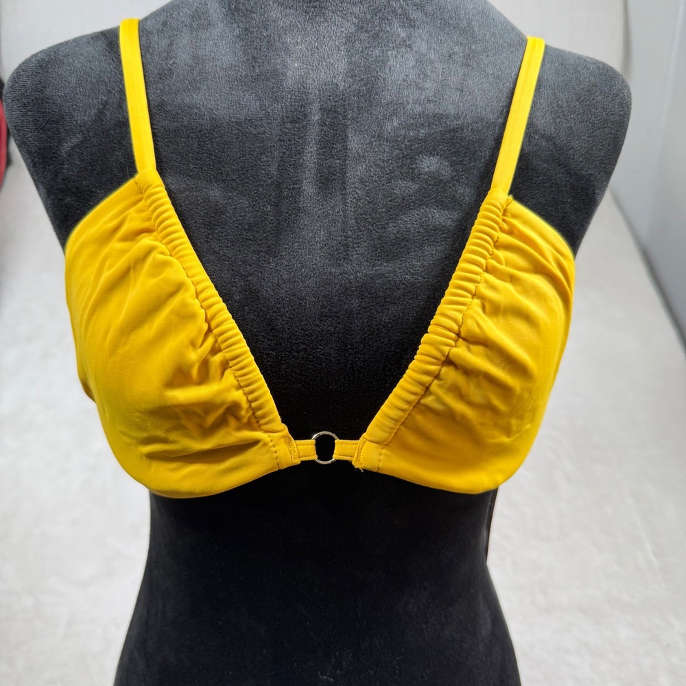 Shade & Shore‎ Yellow Ring Front Bikini Top Interior Sling Support 34B NEW